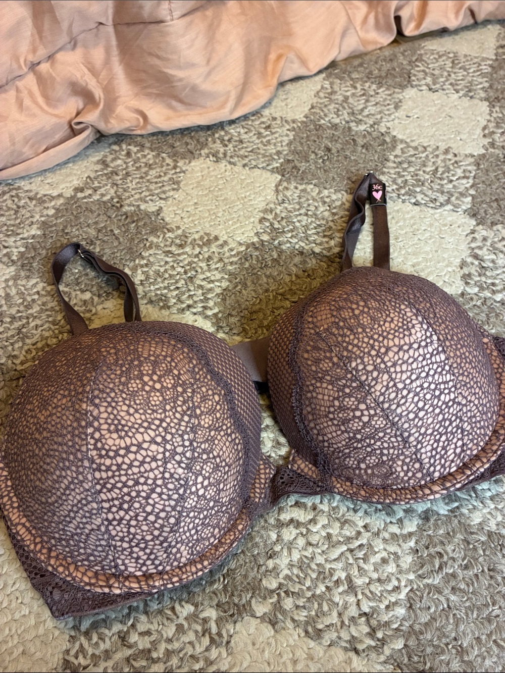 Victoria’s Secret Very Sexy Purple-Cross Lace Overlay Push-up Bra 36-C